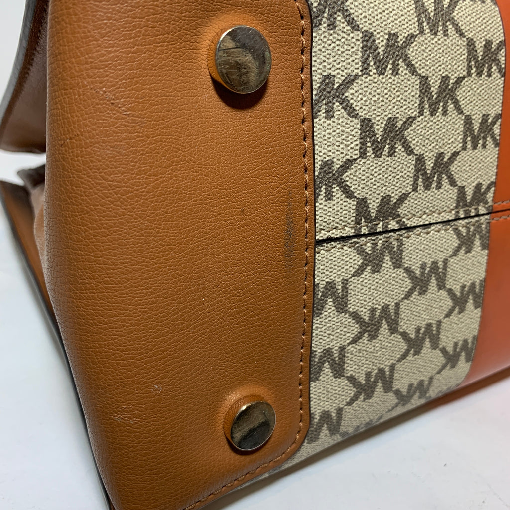 Michael Kors Monogram Center Strip 'Mercer' Satchel | Pre Loved |