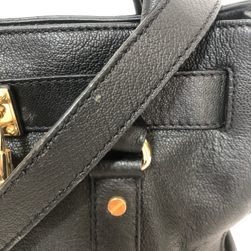 Michael Kors Black Leather Hamilton Lock Satchel | Pre Loved |