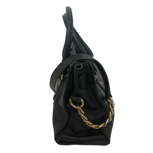 Michael Kors Black Leather Hamilton Lock Satchel | Pre Loved |