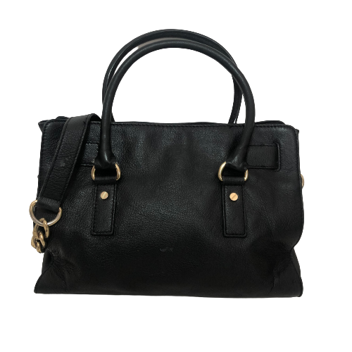 Michael Kors Black Leather Hamilton Lock Satchel | Pre Loved |