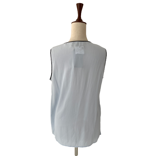 ZARA Light Blue Sheer Sleeveless Blouse | Brand New |