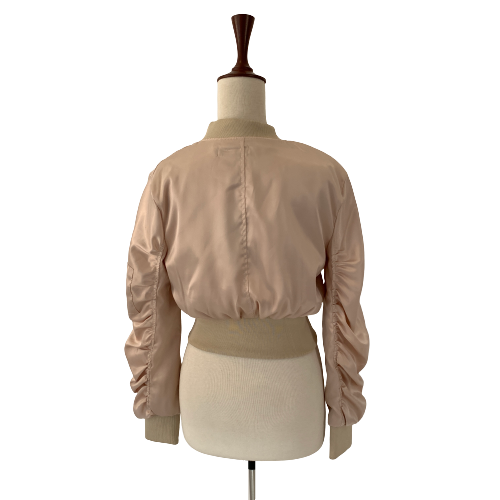 Mantra Beige Satin Bomber Jacket | Brand New |