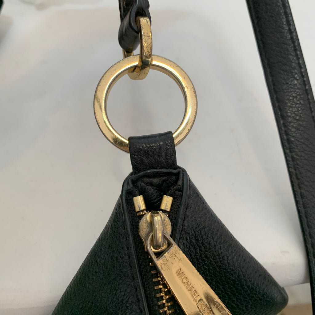 Michael Kors 'Lupita' Black Leather Small Shoulder Bag | Pre Loved |