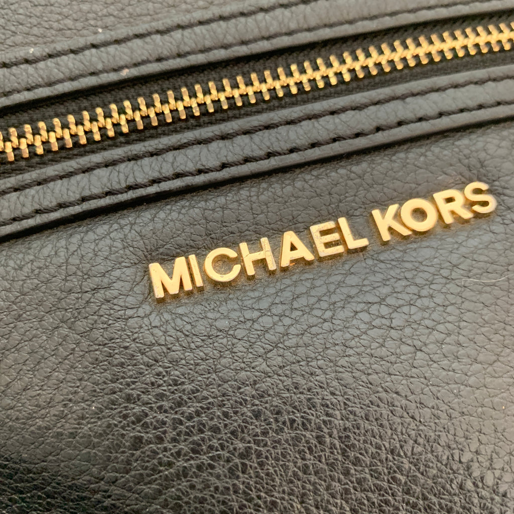 Michael Kors 'Lupita' Black Leather Small Shoulder Bag | Pre Loved |