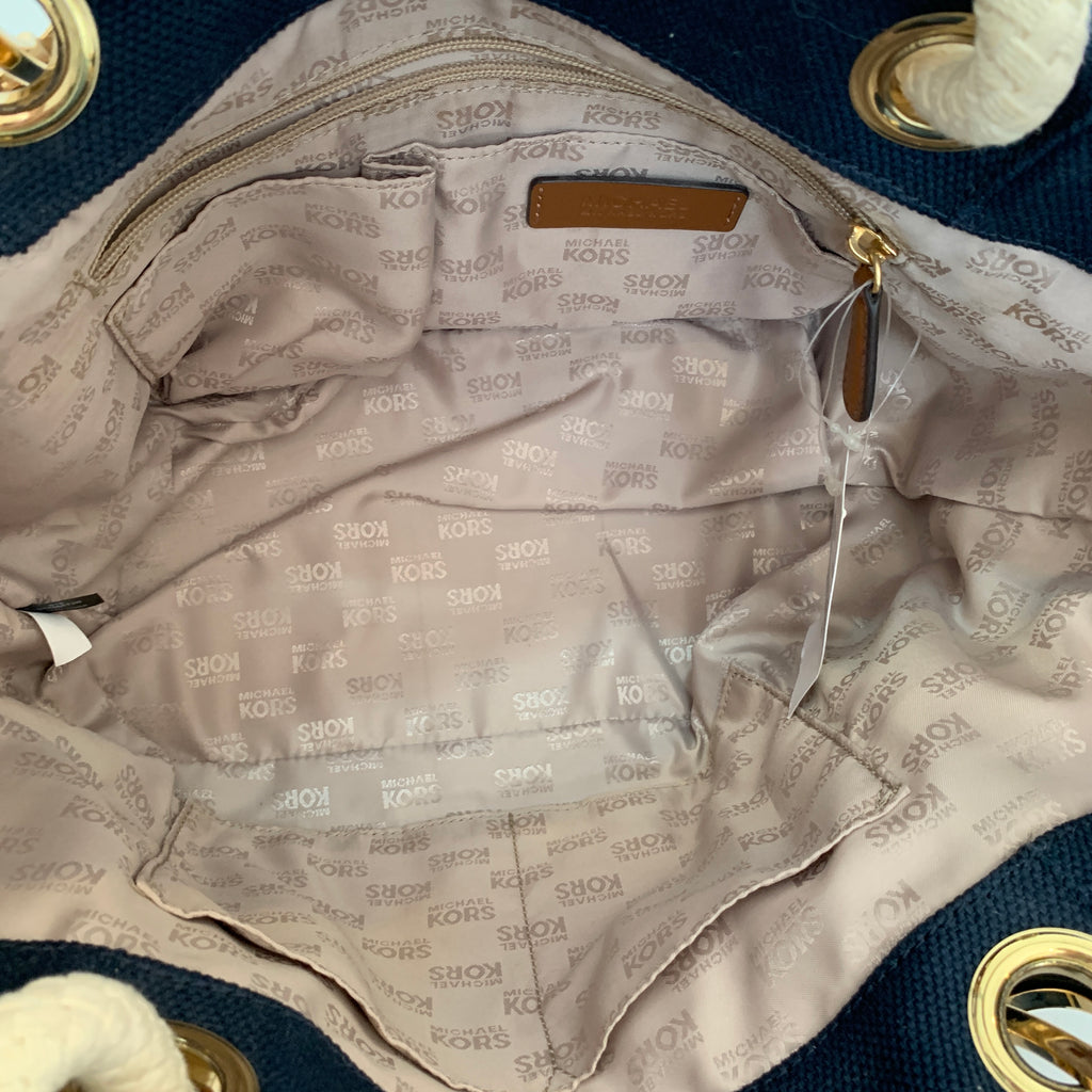 Michael Kors 'Marina' Navy Canvas Tote | Pre Loved |
