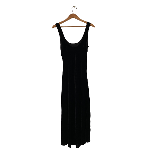 ZARA Black Velvet Sleeveless Maxi Dress | Brand New |