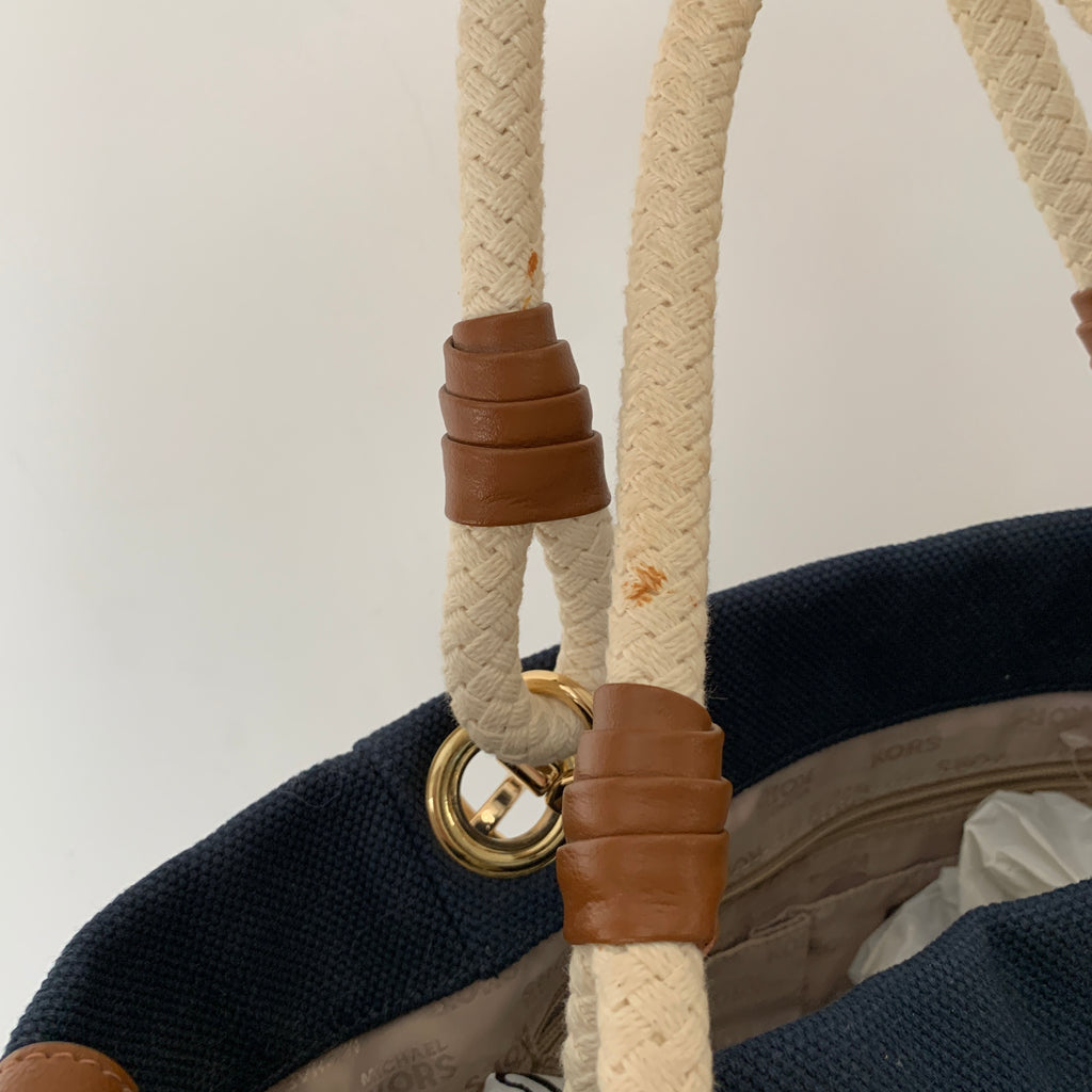 Michael Kors 'Marina' Navy Canvas Tote | Pre Loved |