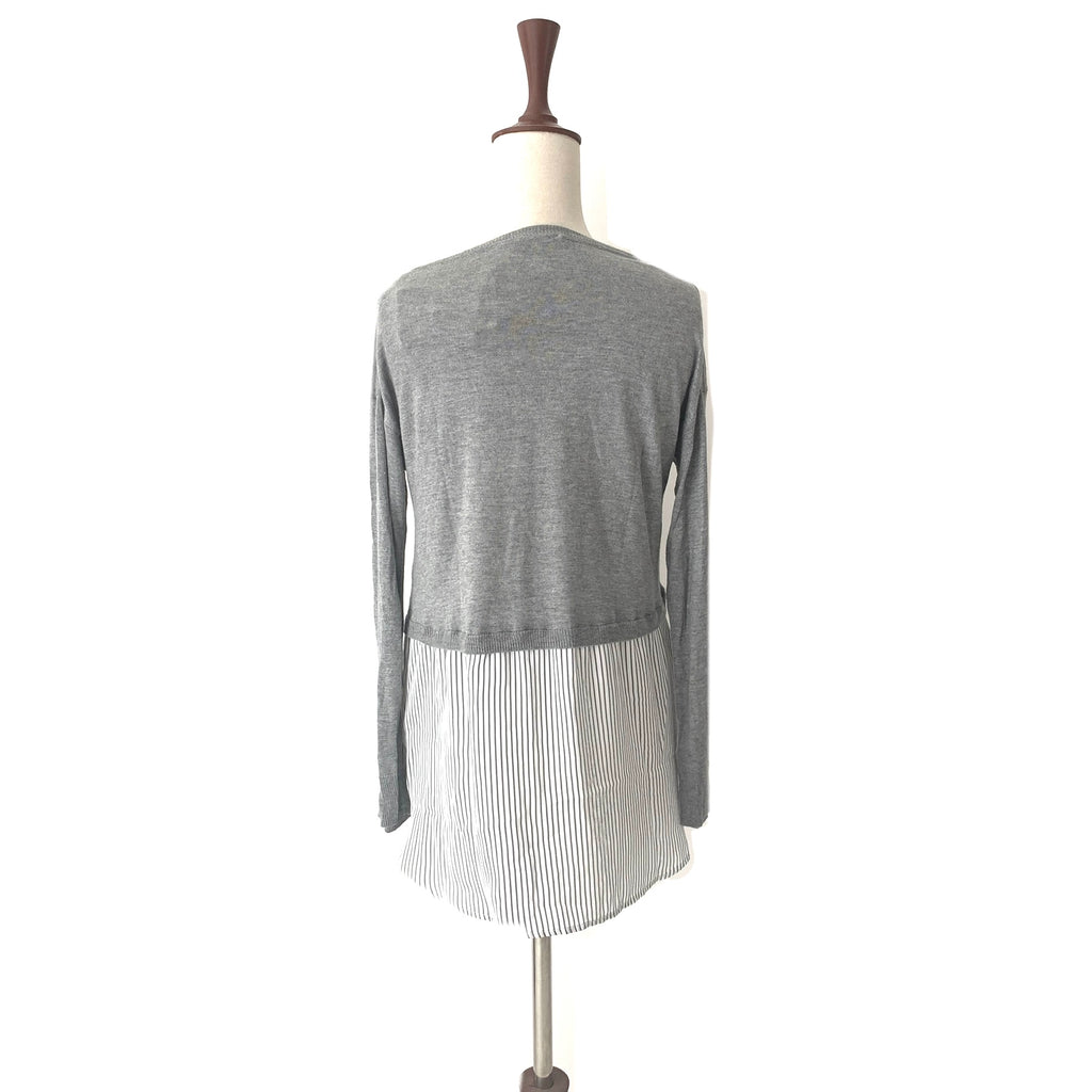 ZARA Grey & Striped Top | Brand New |