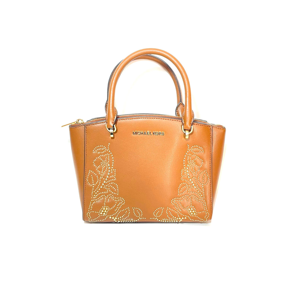 Michael Kors Tan Leather 'Ellis' Gold Studded Tote | Like New |