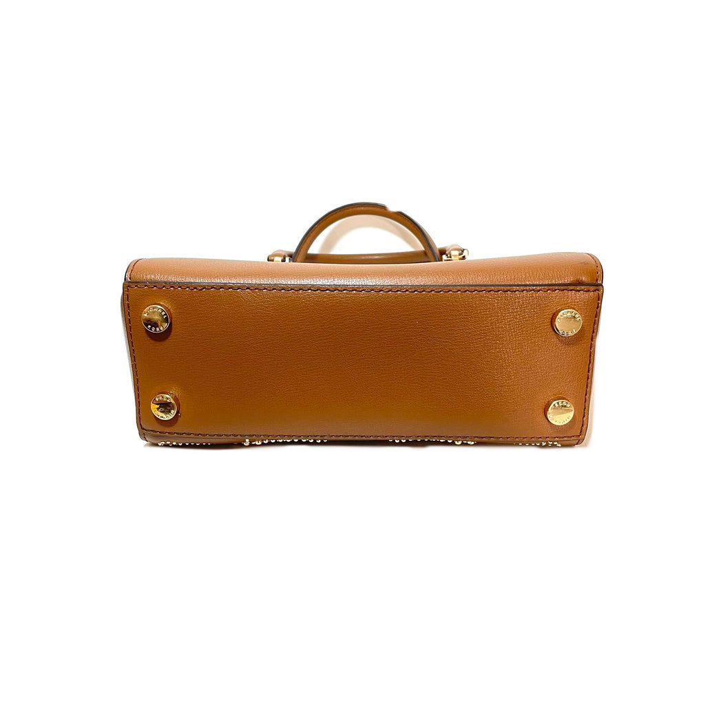 Michael Kors Tan Leather 'Ellis' Gold Studded Tote | Like New |