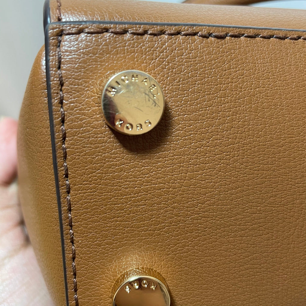 Michael Kors Tan Leather 'Ellis' Gold Studded Tote | Like New |