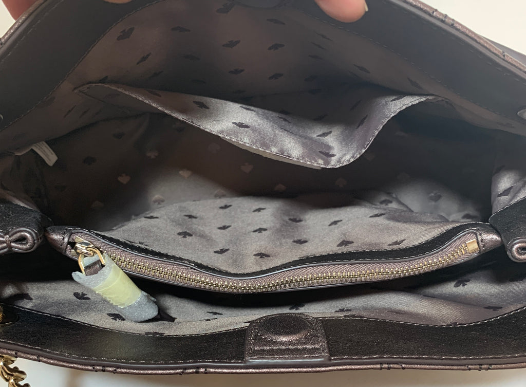 Kate Spade 'Briar Lane' Metallic Quilted Leather Shoulder Bag | Brand New |