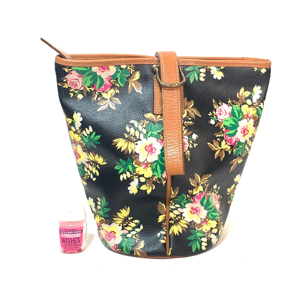 Kenzo Printed Leather Floral Bucket Bag | Pre Loved |