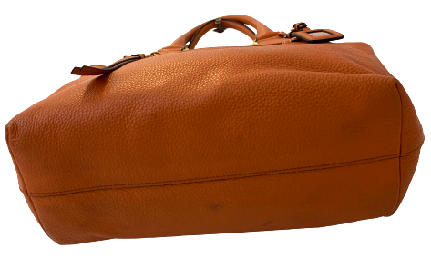 Prada Orange Pebbled Leather Front-zip Convertible Tote | Pre Loved |