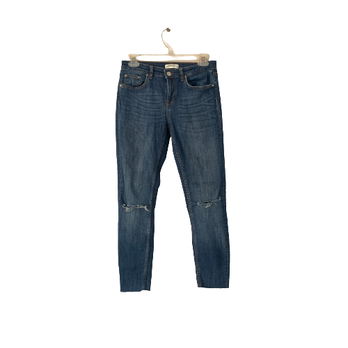 ZARA Blue Denim Distressed Jeans | Pre Loved |