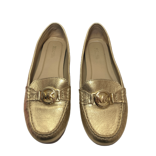 Michael Kors Gold Pebbled Leather Loafers | Pre Loved |