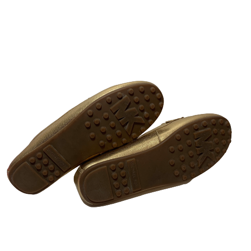 Michael Kors Gold Pebbled Leather Loafers | Pre Loved |