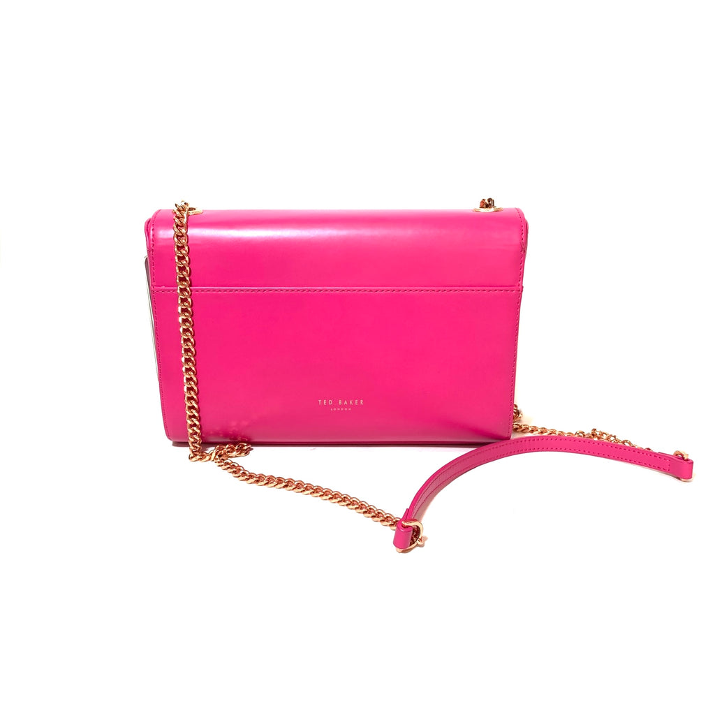 Ted Baker Fuschia Leather Crossbody Bag | Pre Loved |