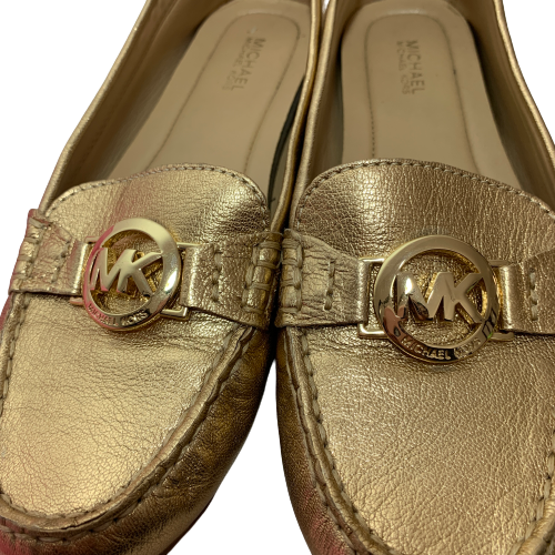 Michael Kors Gold Pebbled Leather Loafers | Pre Loved |