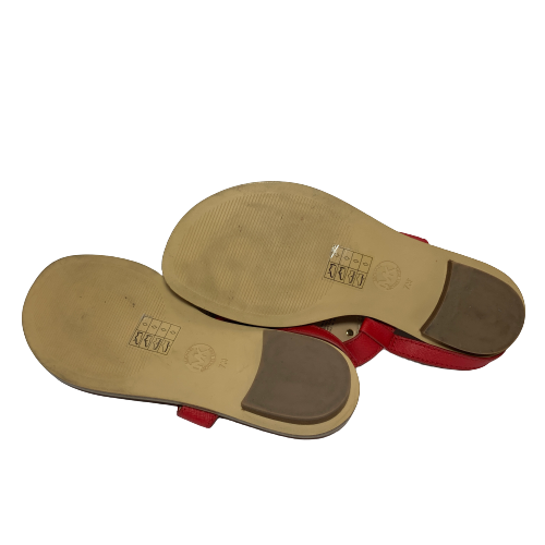 Michael Kors Red Leather Thong Sandals | Pre Loved  |