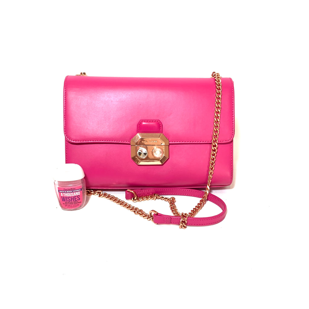 Ted Baker Fuschia Leather Crossbody Bag | Pre Loved |