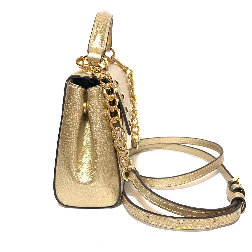 Michael Kors Gold 'Dillon' Small Stud Satchel | Gently Used |