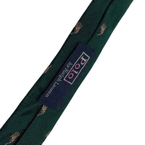 Polo Ralph Lauren Green Printed Silk Tie | Gently Used |