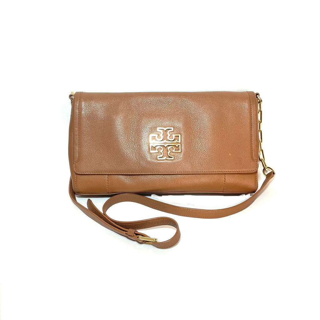 Tory Burch Tan 'Britten' Fold-over Messenger Bag | Pre Loved |