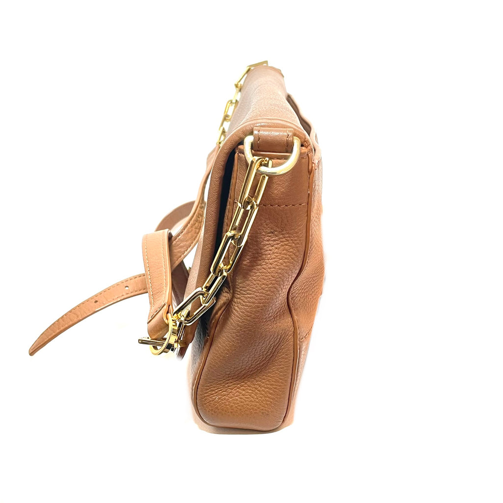 Tory Burch Tan 'Britten' Fold-over Messenger Bag | Pre Loved |