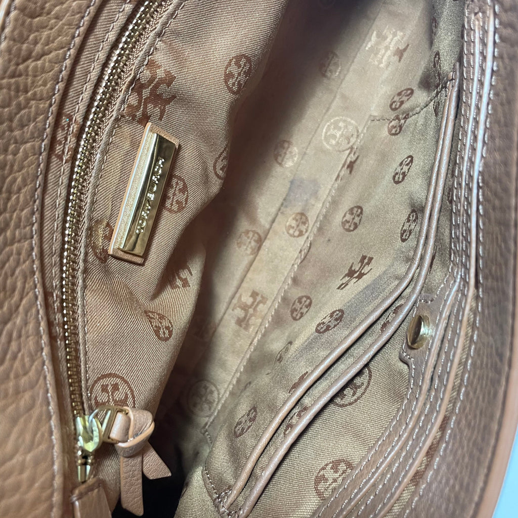 Tory Burch Tan 'Britten' Fold-over Messenger Bag | Pre Loved |