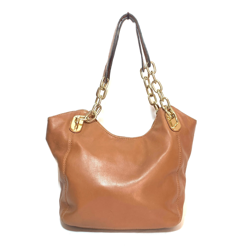 Michael Kors Tan Leather Gold Chain Shoulder Bag | Pre Loved |