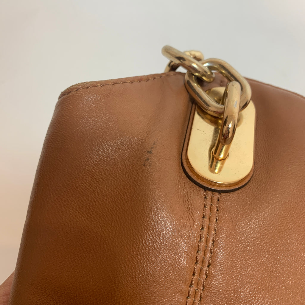 Michael Kors Tan Leather Gold Chain Shoulder Bag | Pre Loved |