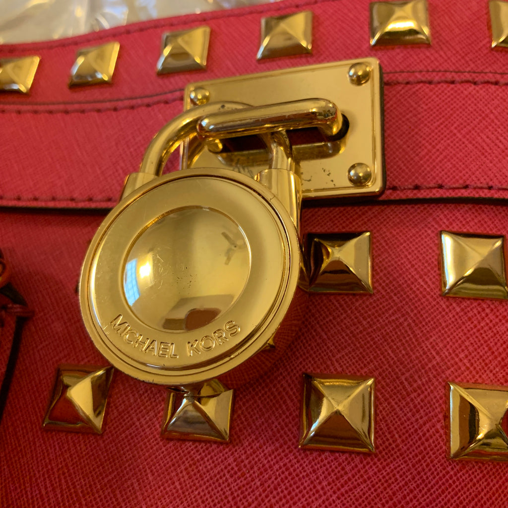 MIchael Kors Pink Hamilton Lock Large Satchel | Pre Loved |