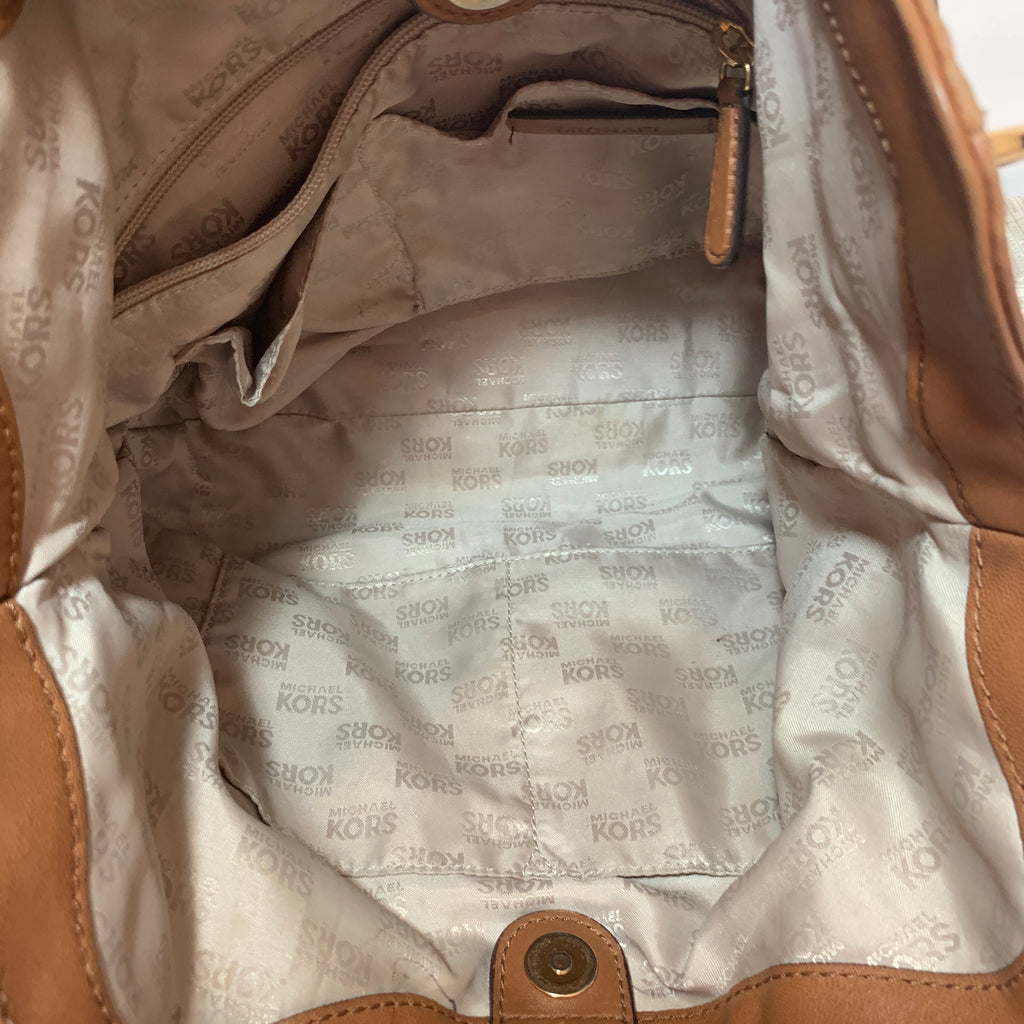 Michael Kors Tan Leather Gold Chain Shoulder Bag | Pre Loved |