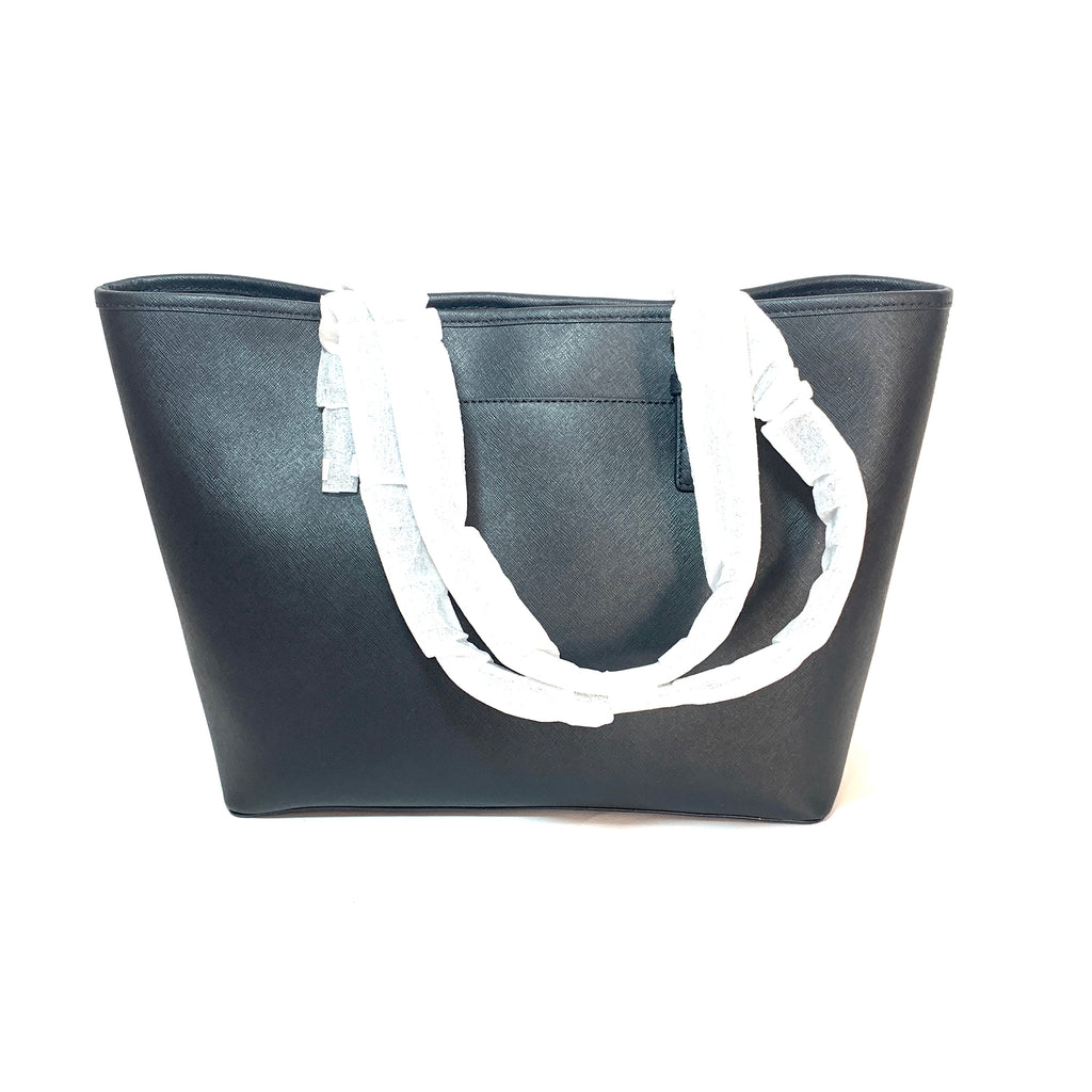 Michael Kors Medium Jet Set Saffiano Black Leather Tote | Brand New |