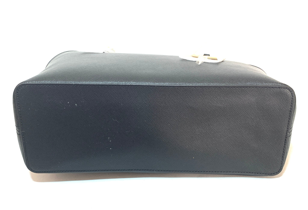 Michael Kors Medium Jet Set Saffiano Black Leather Tote | Brand New |
