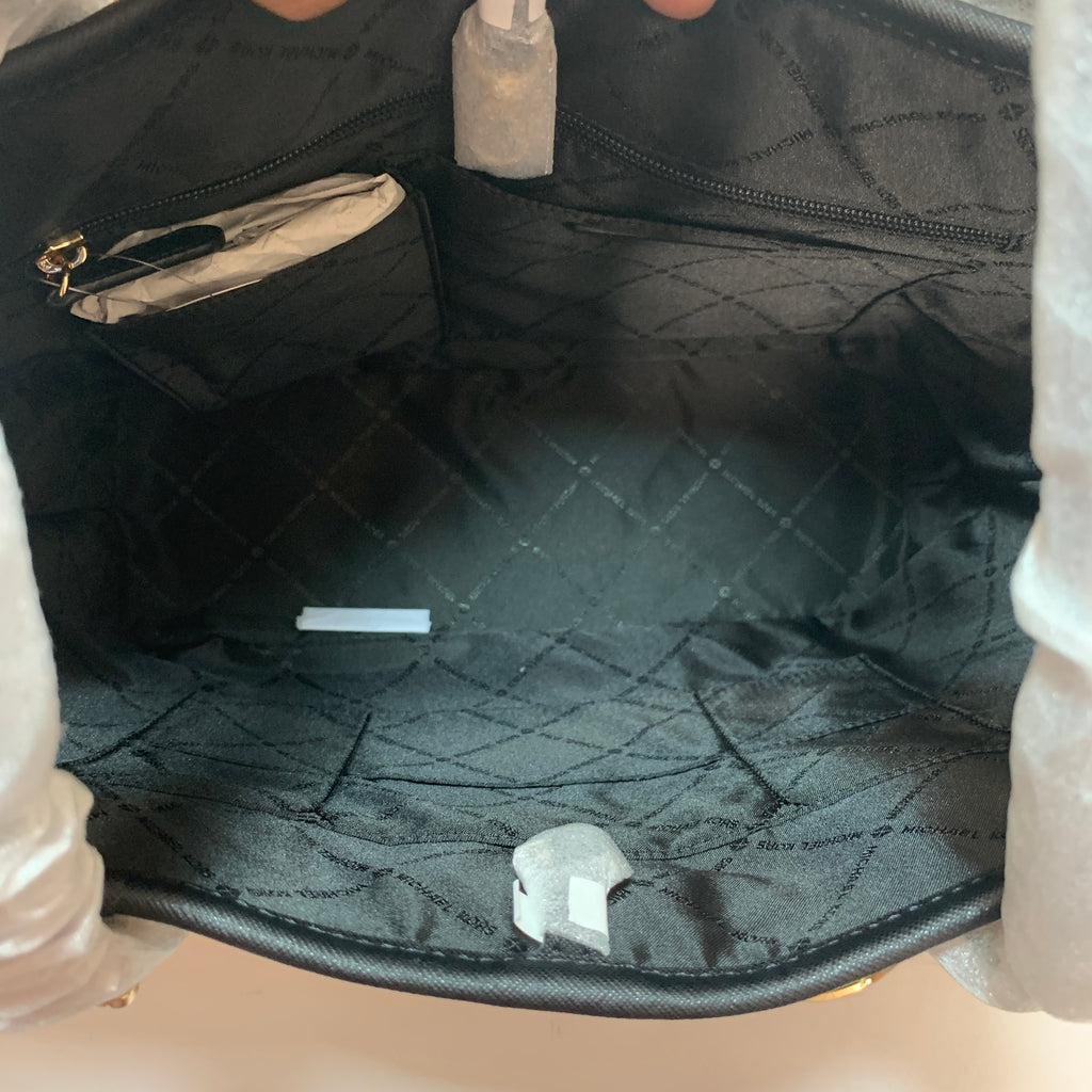 Michael Kors Medium Jet Set Saffiano Black Leather Tote | Brand New |