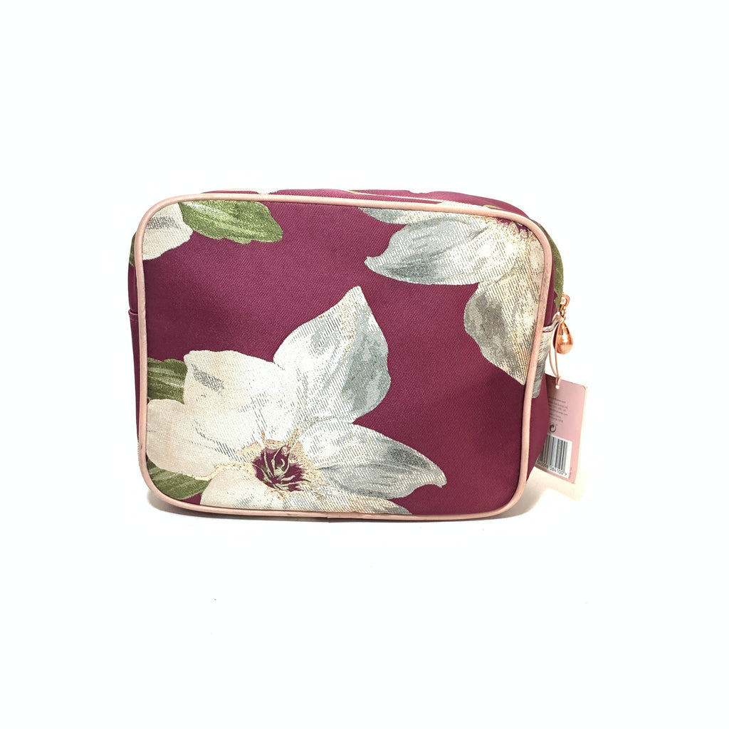 Ted Baker Purple Floral Print Makeup Pouch | Brand New |