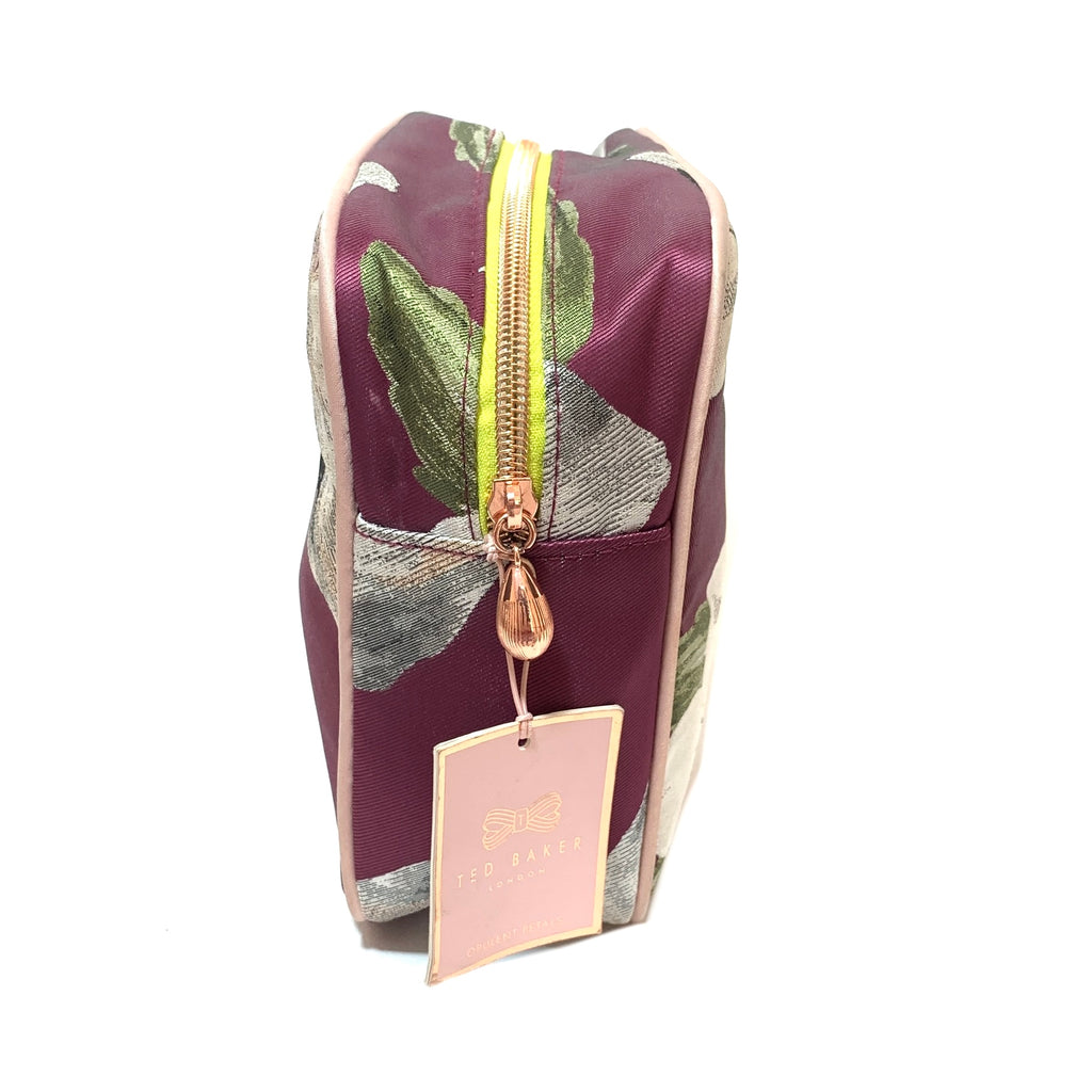 Ted Baker Purple Floral Print Makeup Pouch | Brand New |