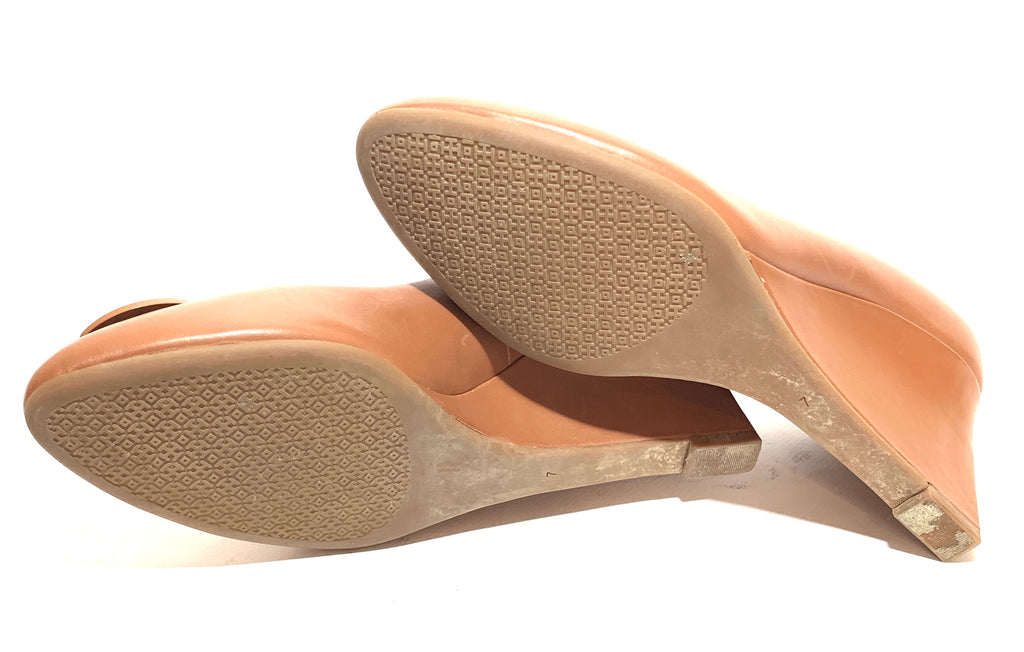 Tory Burch Tan Leather 'Luna' Wedges | Gently Used |