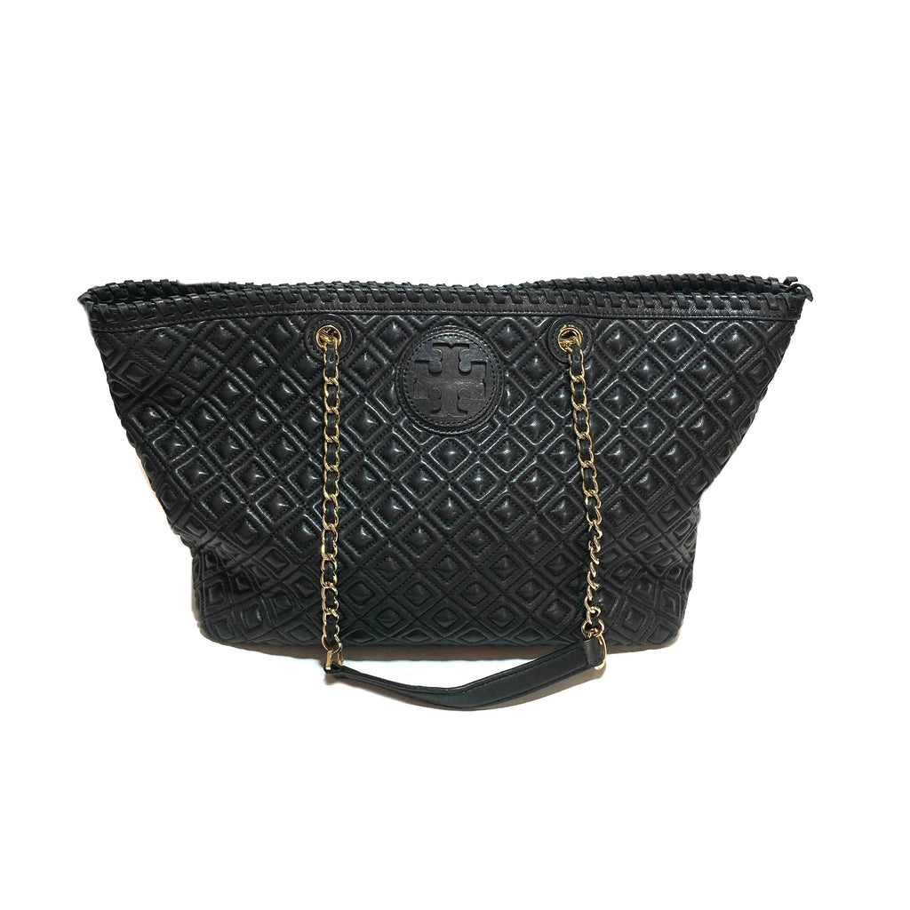 Tory Burch Black Marion Quilted Tote | Pre Loved |