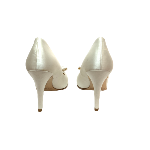 L.K Bennett Cream Satin Bow Heels | Like New |