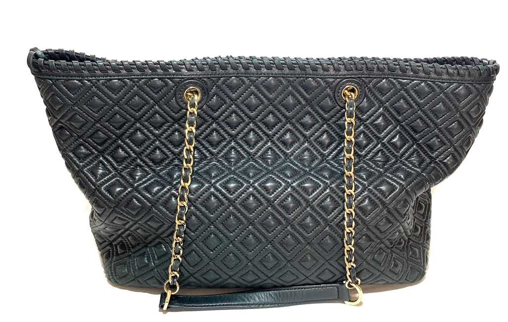 Tory Burch Black Marion Quilted Tote | Pre Loved |