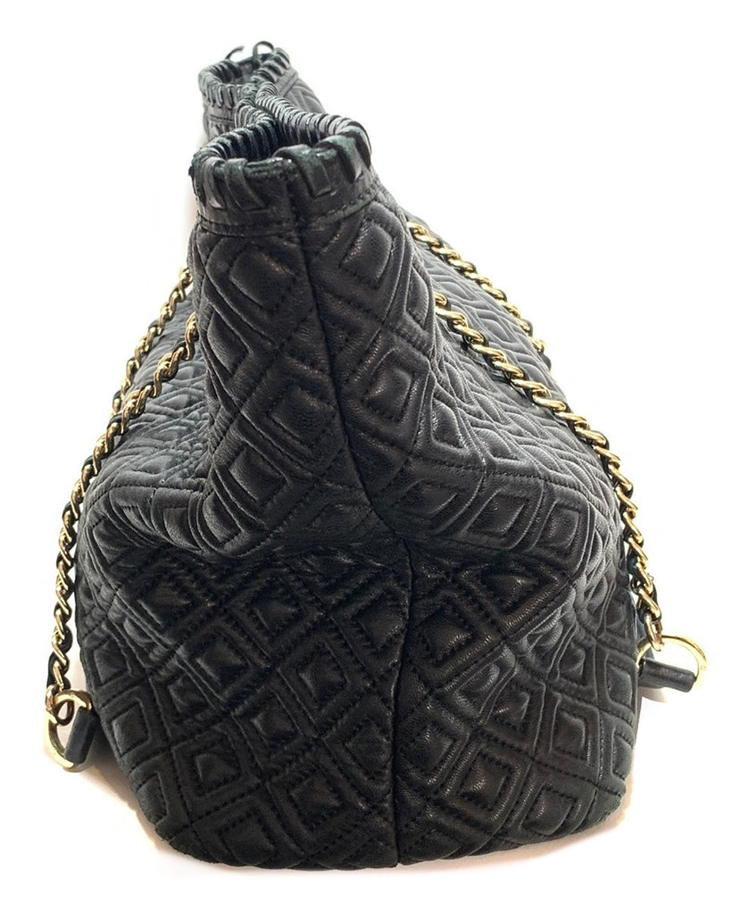Tory Burch Black Marion Quilted Tote | Pre Loved |