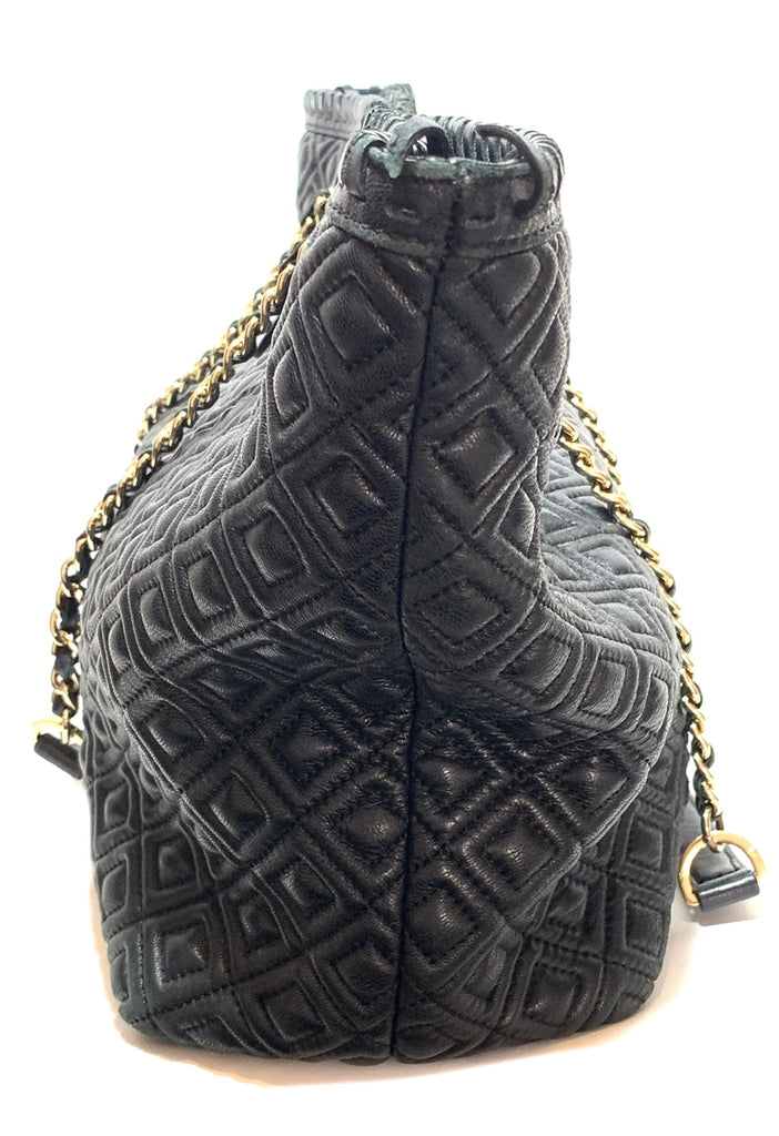 Tory Burch Black Marion Quilted Tote | Pre Loved |