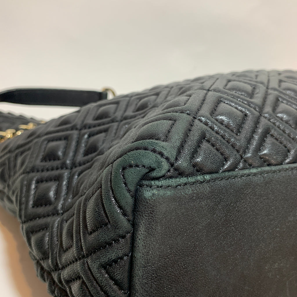 Tory Burch Black Marion Quilted Tote | Pre Loved |