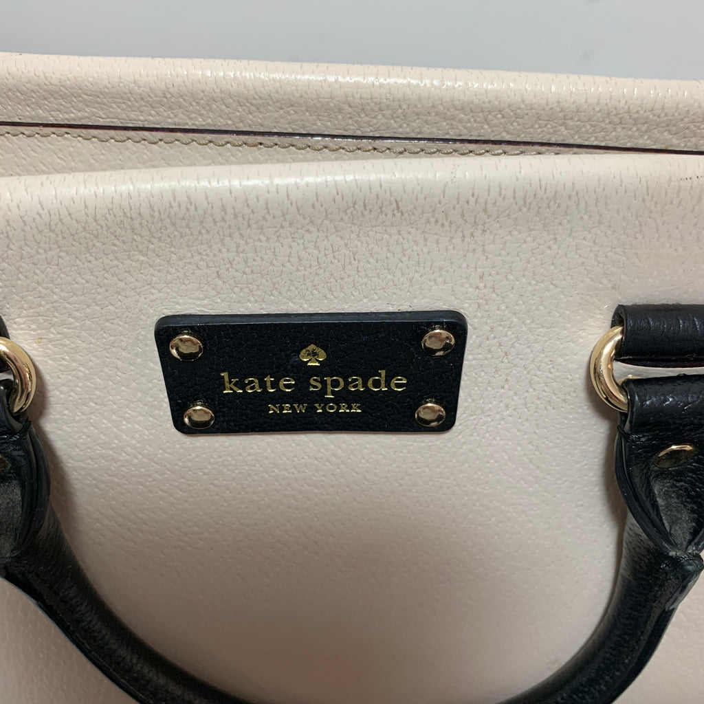 Kate Spade Black & Cream Leather Medium Satchel | Pre Loved |