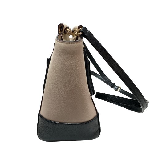 Kate Spade Black & Cream Leather Medium Satchel | Pre Loved |