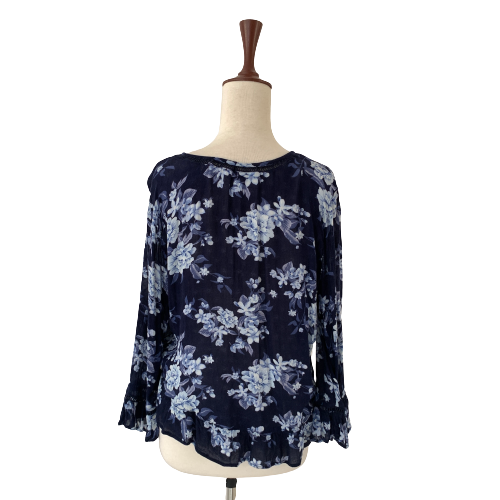 American Eagle Blue Floral Print Top | Pre Loved |