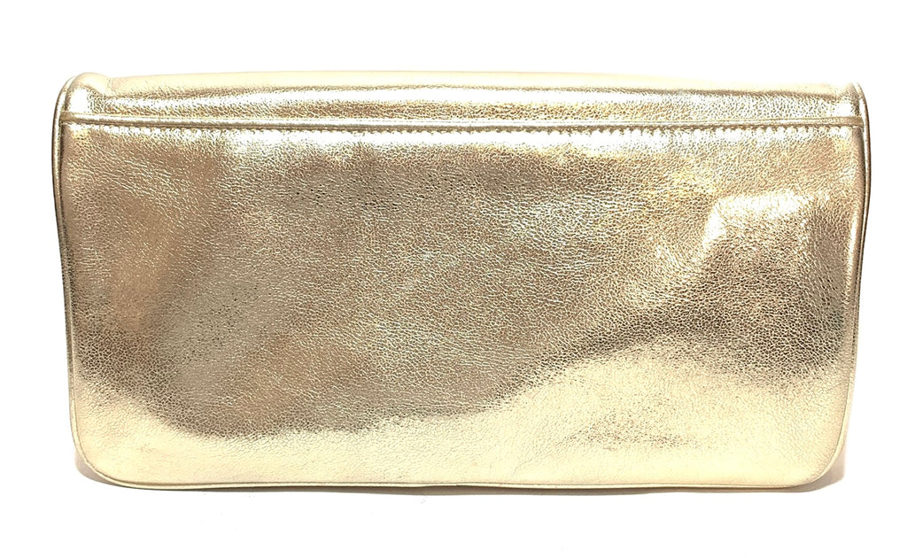 Tory Burch 'Reva Bombe' Gold Clutch | Gently Used |